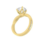 Load image into Gallery viewer, Twisted Band Round Moissanite Solitaire Engagement Ring – Custom Handmade Bridal Ring


