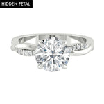 Load image into Gallery viewer, Classic Round Moissanite Solitaire Engagement Ring with Artistic Twisted Band



