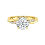 Load image into Gallery viewer, Round Cut Twisted Moissanite Solitaire Engagement Ring in Solid Gold – Handcrafted Bridal Jewelry for Women
