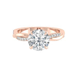 Load image into Gallery viewer, Elegant Round Cut Moissanite Solitaire Ring with Twisted Shank – Perfect Wedding or Promise Ring


