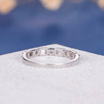 Load image into Gallery viewer, Round &amp; Baguette Cut Half Eternity Wedding Band Mapple Gems
