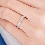 Load image into Gallery viewer, Round &amp; Baguette Cut Half Eternity Wedding Band Mapple Gems
