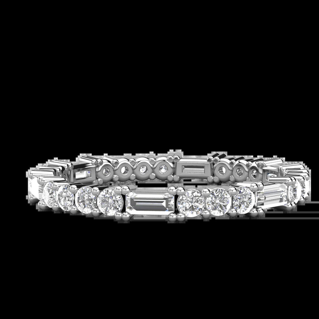 Round and Baguette Cut Full Eternity Wedding Band