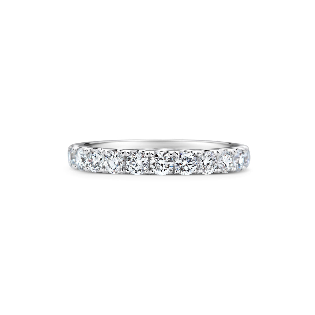 Round Lab Grown Diamond Shared Prong Full Eternity Wedding Band, 1.50 CT TW, in Silver, 10K, 14K and