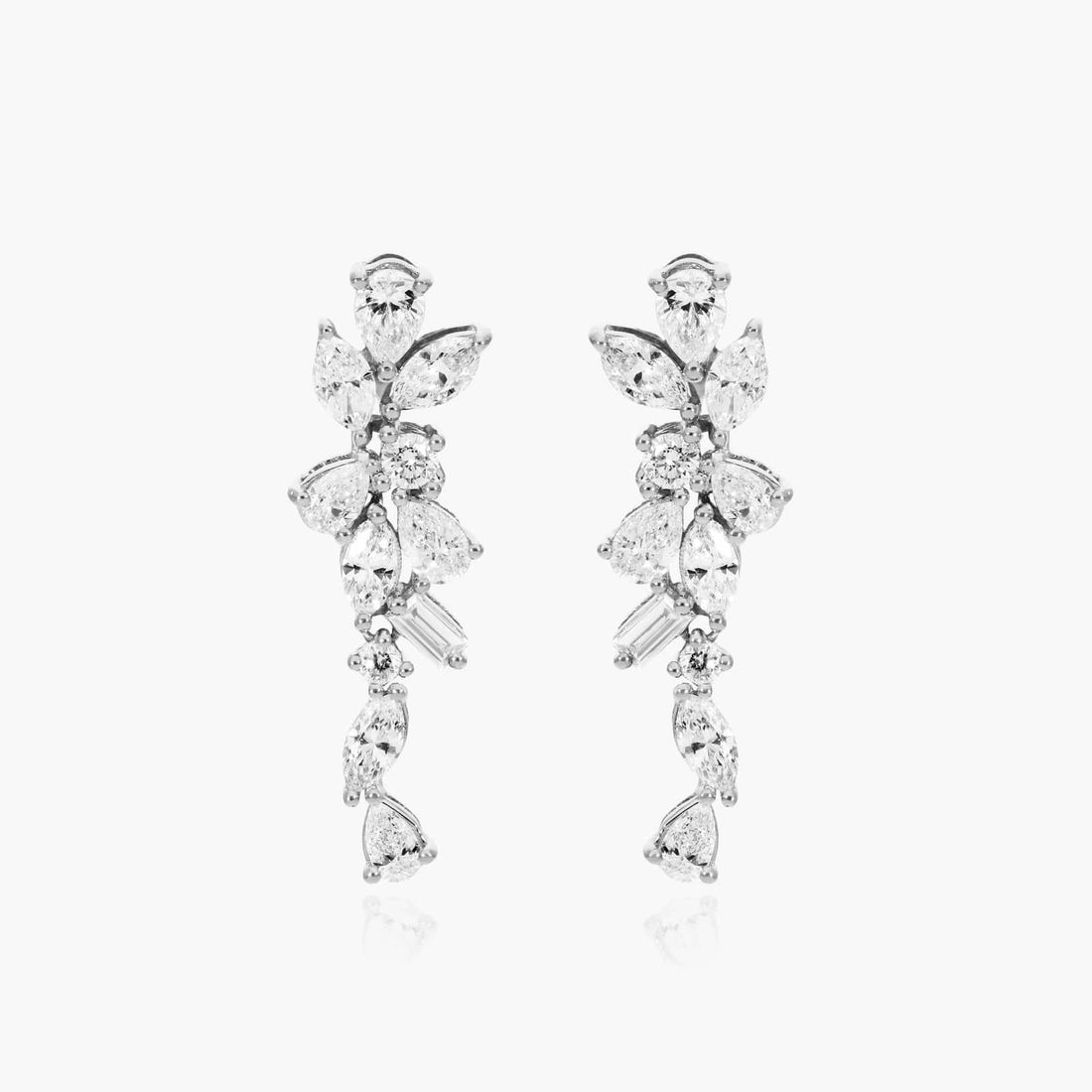 Marquise Cut Moissanite Mixed Shape Ear Climber Earrings - hero