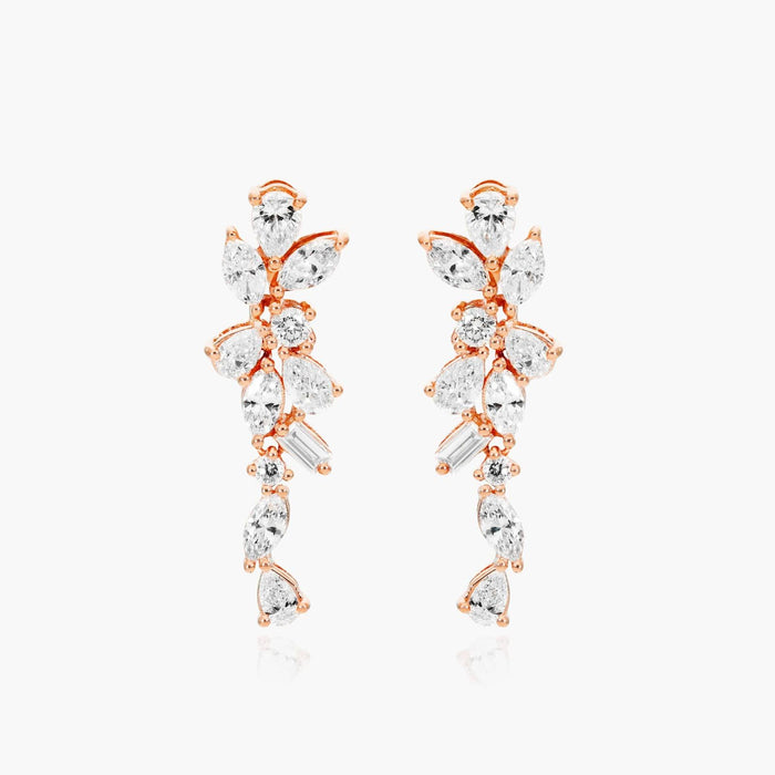 Marquise Cut Moissanite Mixed Shape Ear Climber Earrings - view 2