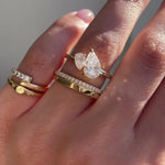 Load image into Gallery viewer, Unique Toi Et Moi Engagement Ring Set Pear Moissanite &amp; 14K Yellow Solid Gold Bridal Wedding Set