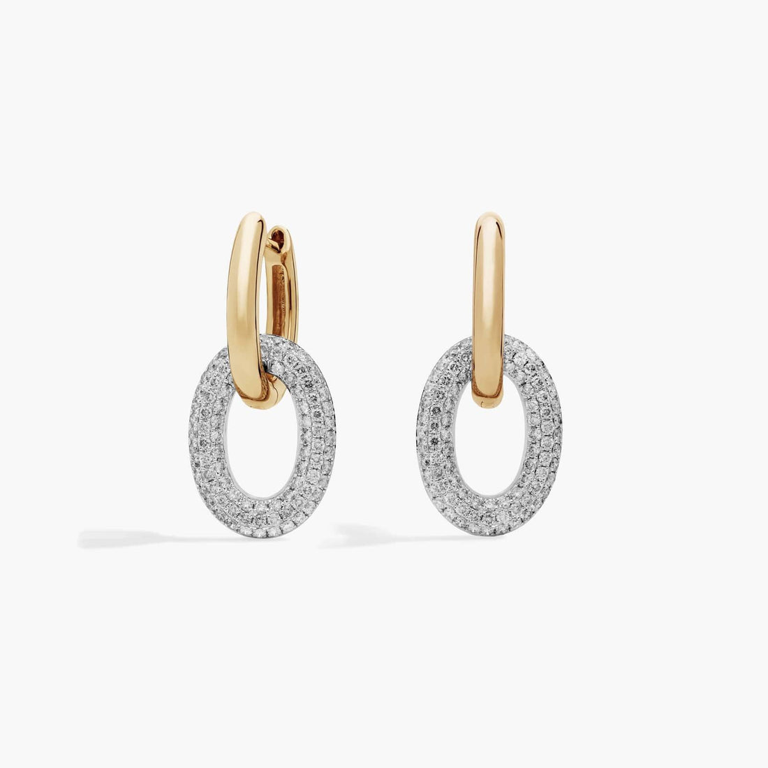 Oval Cut Moissanite Pave Drop Earrings - hero