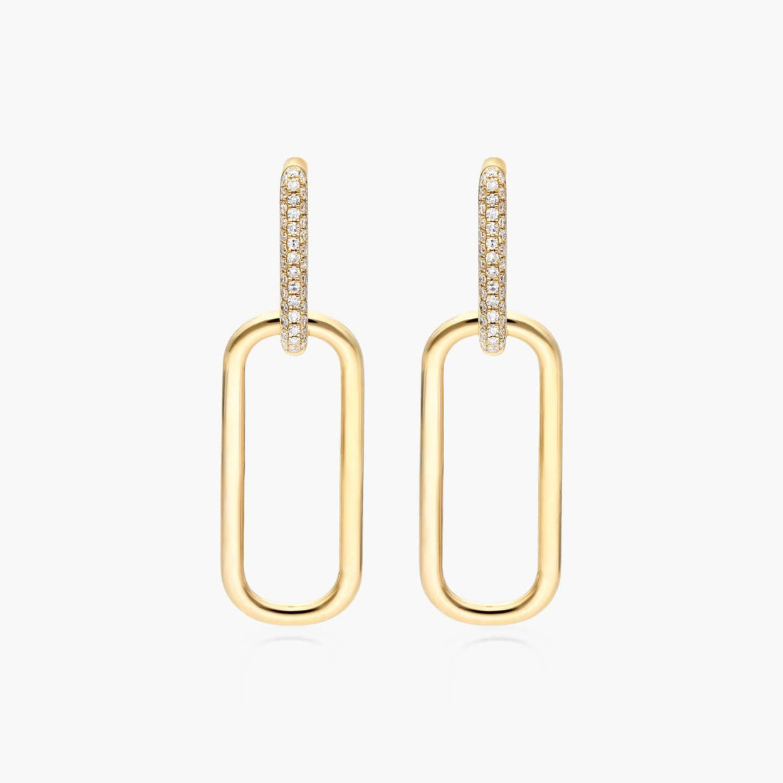Oval Cut Moissanite Open Link Drop Earrings - hero