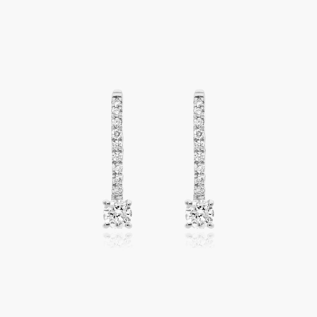Round Cut Moissanite Pave Bar Drop Earrings - hero