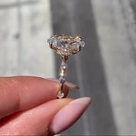 Load image into Gallery viewer, Oval Moissanite Engagement Ring with Hidden Halo


