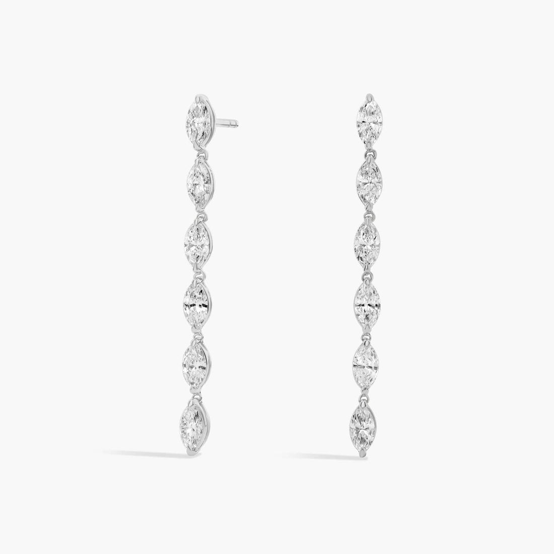 Marquise Cut Moissanite Six Drop Earrings - hero