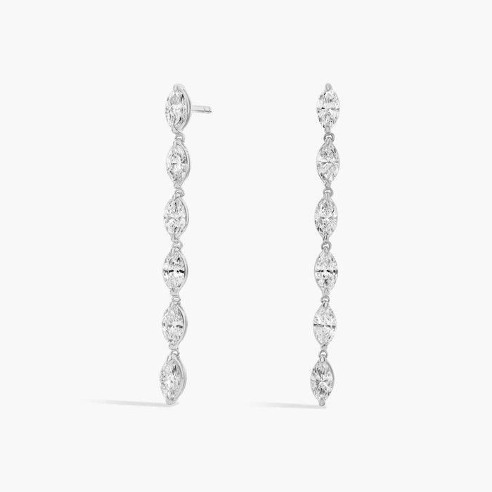 Marquise Cut Moissanite Six Drop Earrings - hero