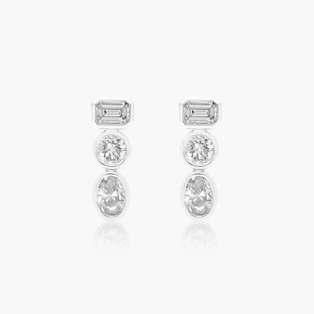Marquise Cut Moissanite Mixed Cluster Drop Earrings - hero