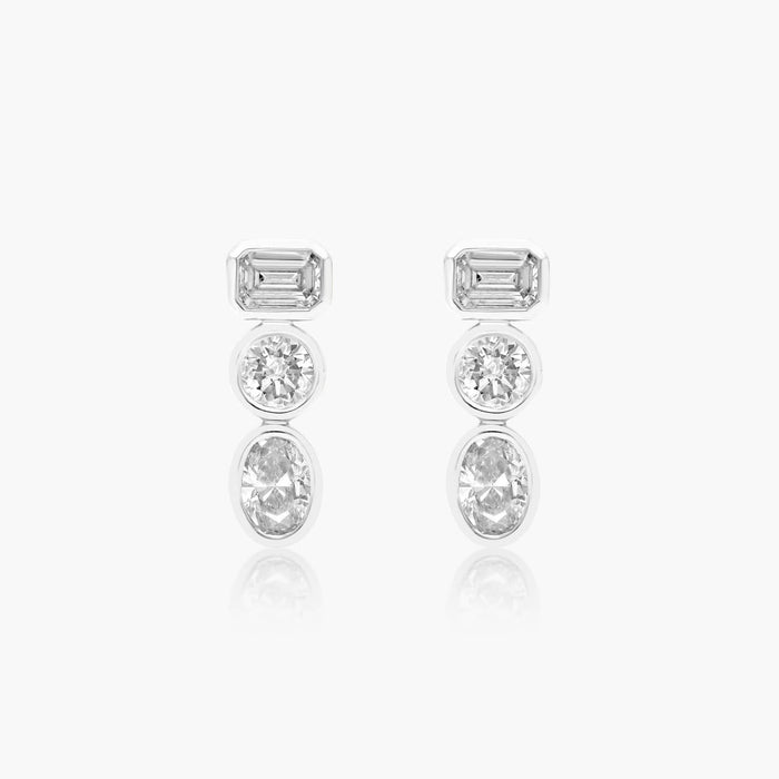 Marquise Cut Moissanite Mixed Cluster Drop Earrings - hero