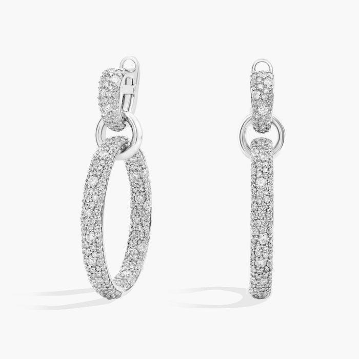 Oval Cut Moissanite Pave Drop Earrings - view 2