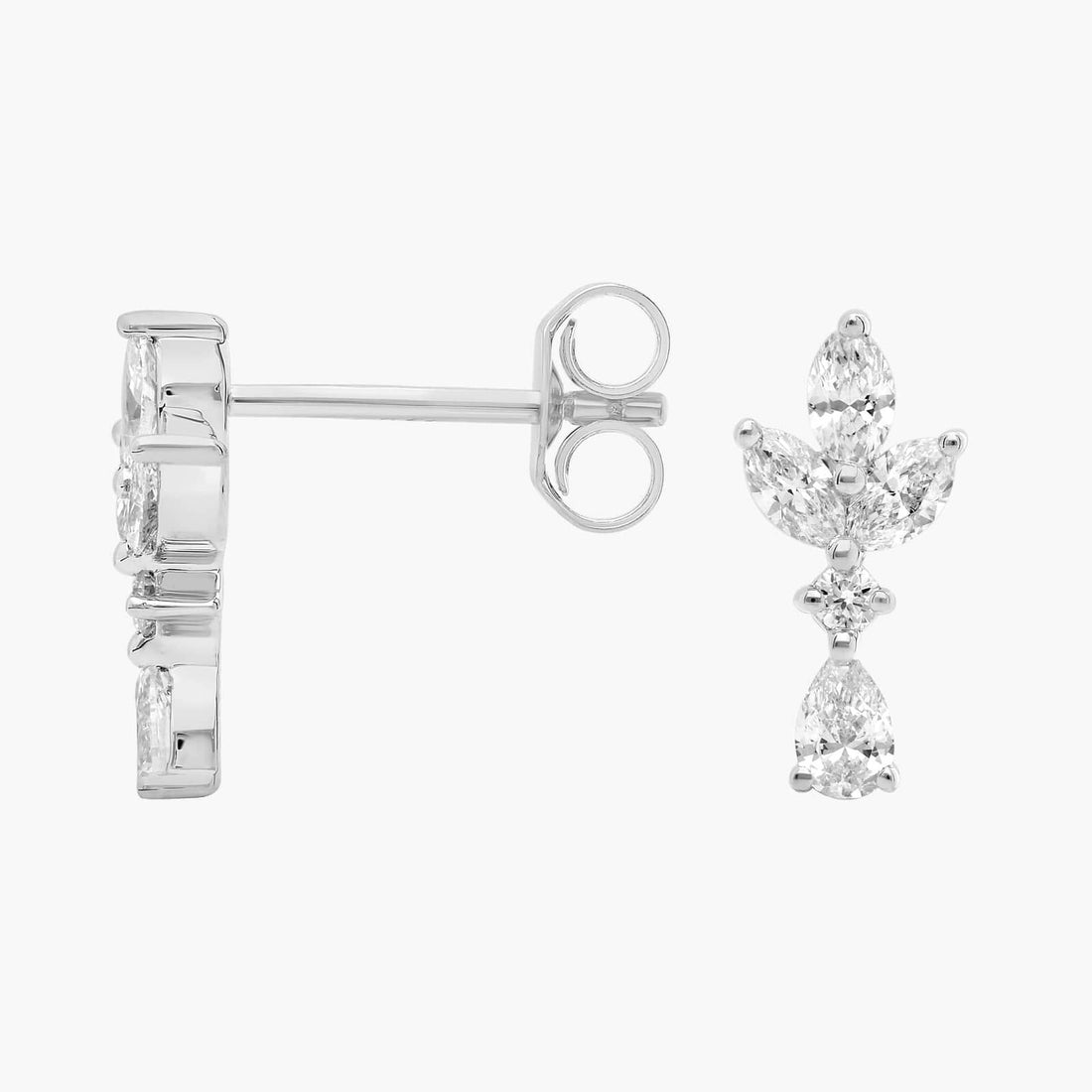 Marquise Cut Moissanite Pear Drop Earrings - hero