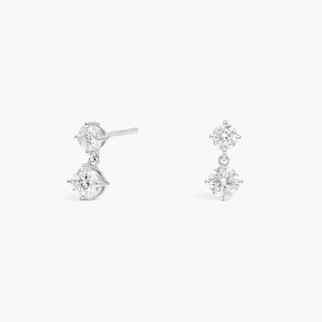 Pear Cut Moissanite Emerald Halo Drop Earrings - hero