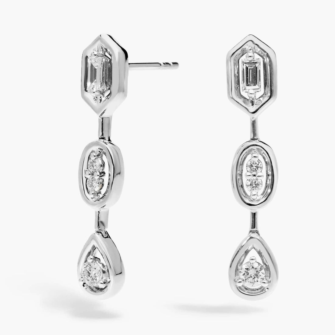 Round Cut Moissanite Celestial Constellation Ear Climber Earrings - hero