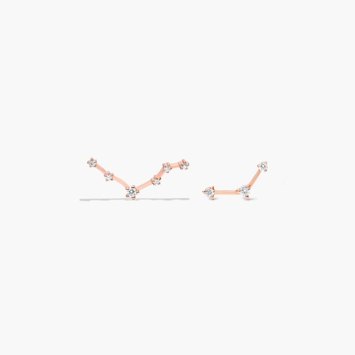 Libra Constellation Moissanite Stud Earrings - view 2