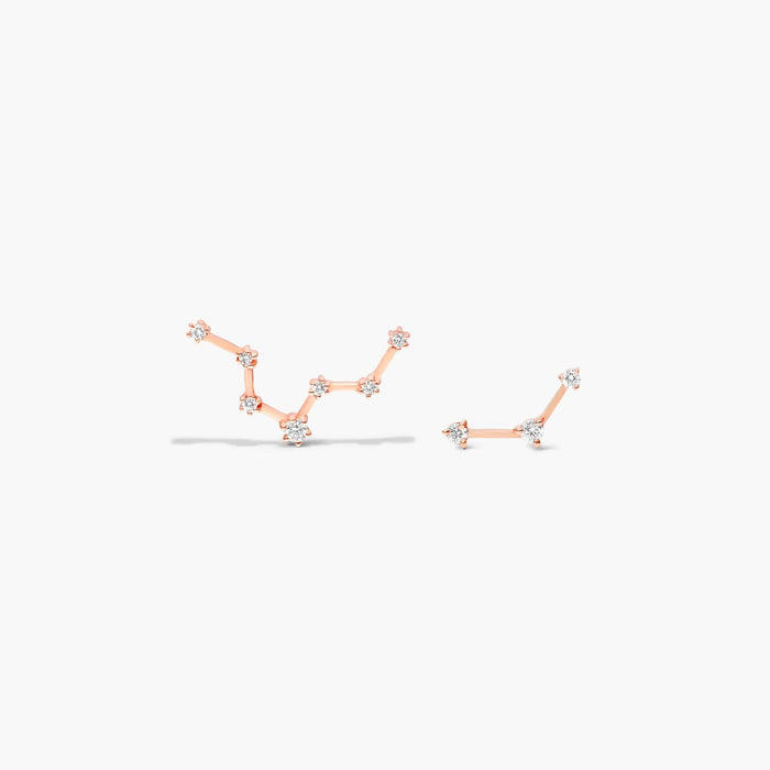 Pisces Constellation Moissanite Stud Earrings - view 2
