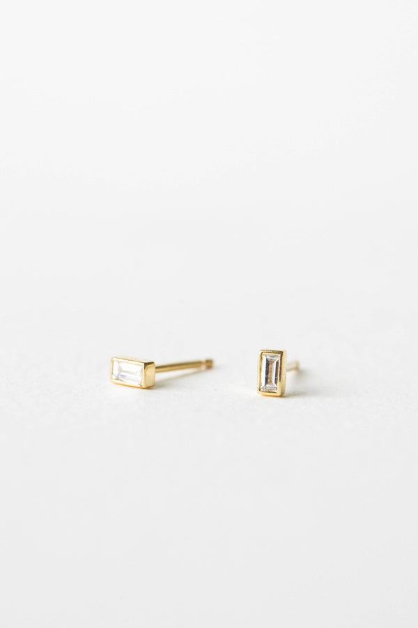 Baguette Bezel Set Solitaire Lab Grown Diamond Stud Earrings IGI Certified