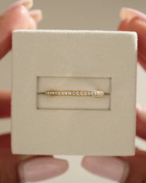 Micropave diamond wedding ring full eternity band