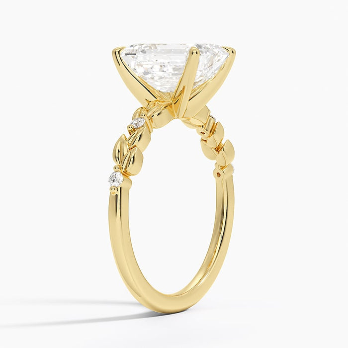 Profile view showing the twisted metal leaves alternating with round accents