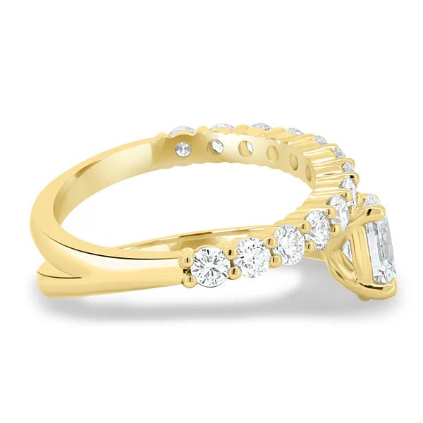 Oval diamond solitaire wrap ring