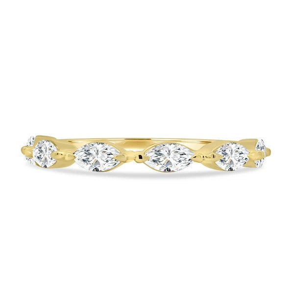 Marquise diamond wedding band ring
