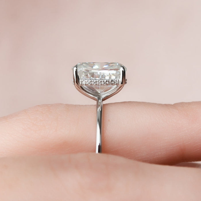 Large cushion cut lab grown diamond viewed from above