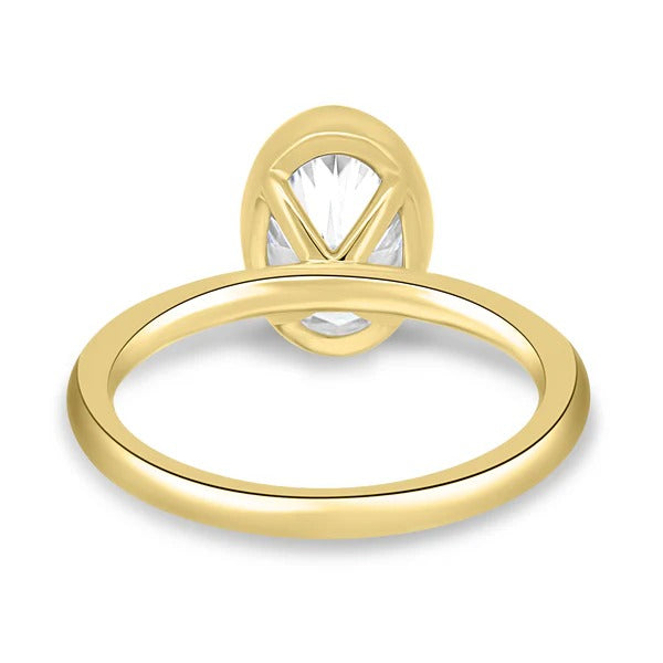 Bezel set oval diamond solitaire ring
