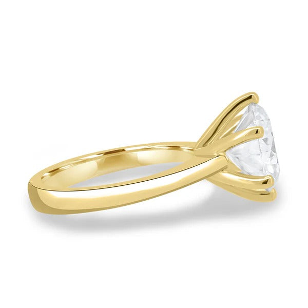 Six claw round diamond solitaire engagement ring