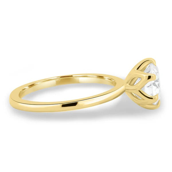Six claw round diamond solitaire engagement ring