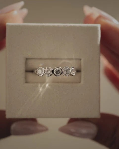 Bezel set round diamond wedding ring