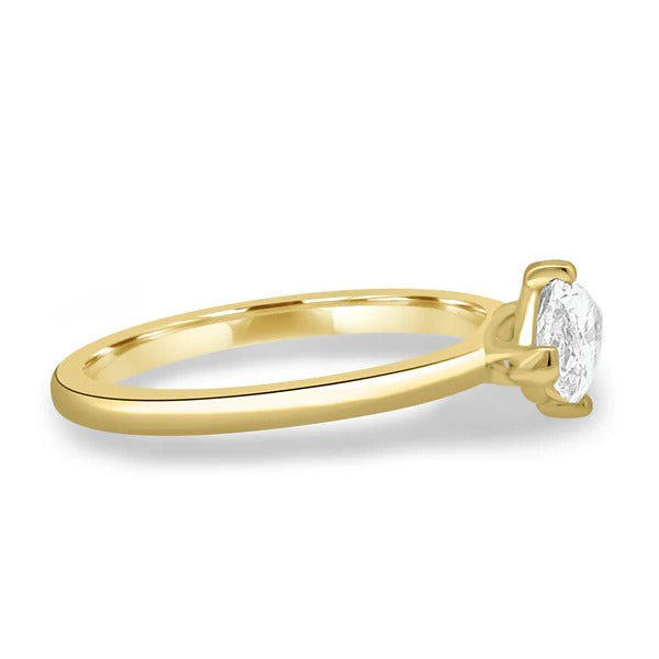 East west marquise cut diamond solitaire ring