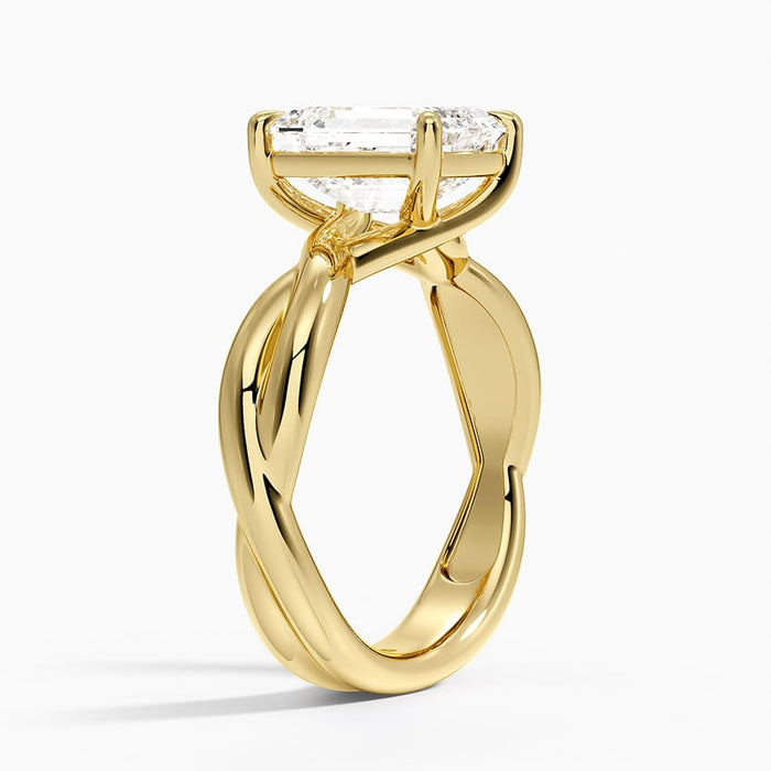 Side profile showing the two solid gold strands of the twisted band