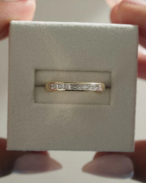 Channel set diamond wedding ring