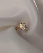 Load image into Gallery viewer, 2.5 Ct Elongated Cushion Cut Simulated Engagement Ring Bezel Set Wedding Ring 14K Yellow Gold Solitaire Ring Anniversary Ring Bezel Set Ring
