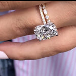 Load image into Gallery viewer, 4 CT Radiant Cut Moissanite Ring Halo Bridal Ring Set | 14K Gold Engagement &amp; Marquise Eternity Band – Anniversary Gift for Women - Mapple Gems
