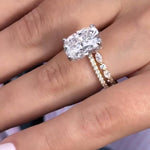 Load image into Gallery viewer, 4 CT Radiant Cut Moissanite Ring Halo Bridal Ring Set | 14K Gold Engagement &amp; Marquise Eternity Band – Anniversary Gift for Women - Mapple Gems
