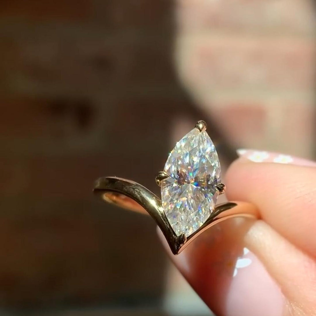 4 CT Marquise Cut Moissanite Engagement Ring

