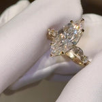 Load image into Gallery viewer, 4 CT Marquise Cut Moissanite Engagement Ring 14K Solid Gold 6 Prong With Solitaire Ring Elongated Marquise Promise Ring Women Wedding Gift
