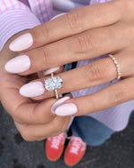 Load image into Gallery viewer, 4 CT Radiant Cut Moissanite Ring Halo Bridal Ring Set | 14K Gold Engagement &amp; Marquise Eternity Band – Anniversary Gift for Women - Mapple Gems
