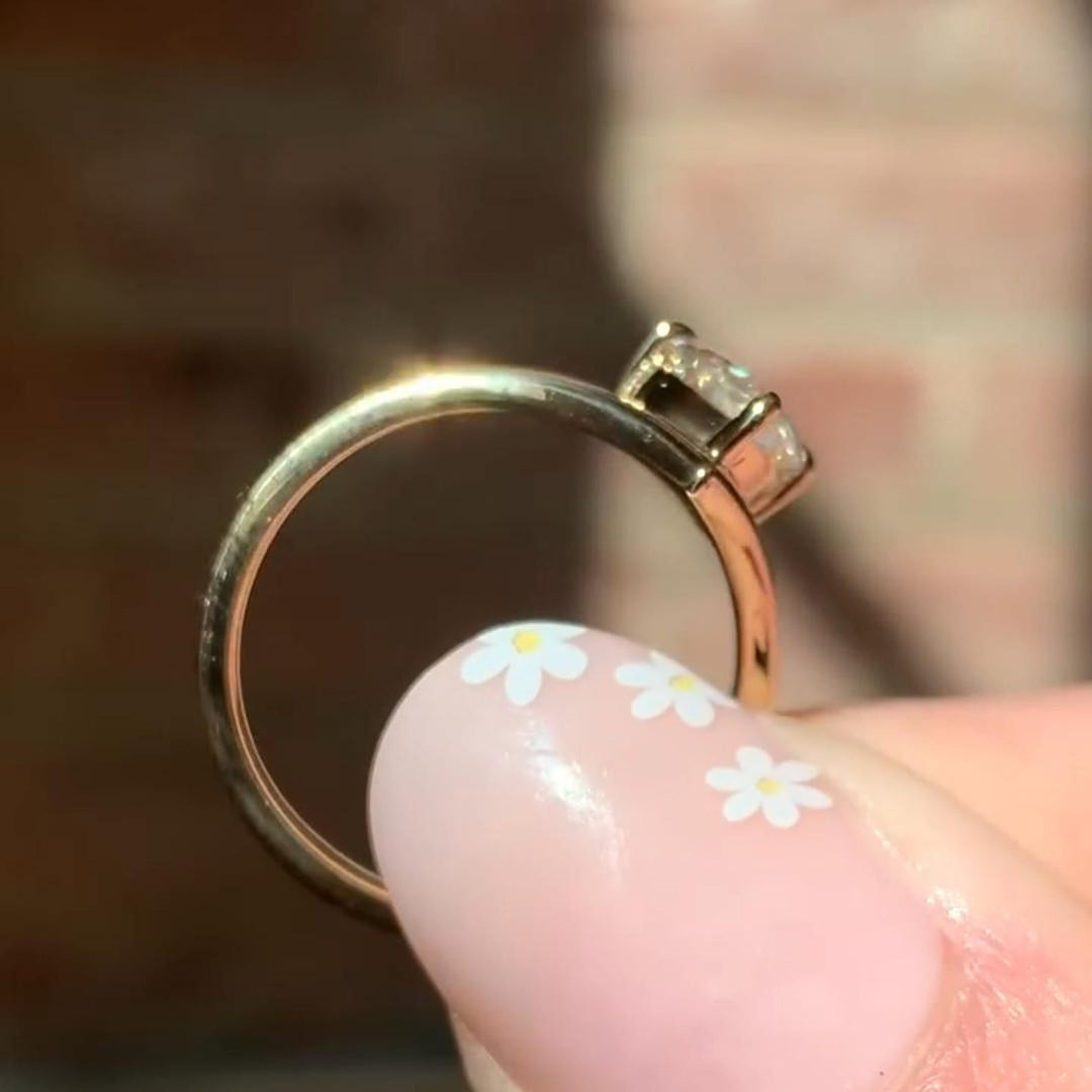 Unique Floating Marquise Cut Ring - Solitaire Moissanite Engagement, Luxurious Bridal Proposal Gift
