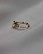 Load image into Gallery viewer, 2 CT Round Cut Moissanite Engagement Ring, Six Prong Gold Ring with Side Stone Accent, Twig Style Dainty Fashion Ring, Promise Ring for Her
