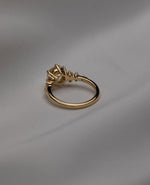 Load image into Gallery viewer, 2 CT Round Cut Moissanite Engagement Ring, Six Prong Gold Ring with Side Stone Accent, Twig Style Dainty Fashion Ring, Promise Ring for Her
