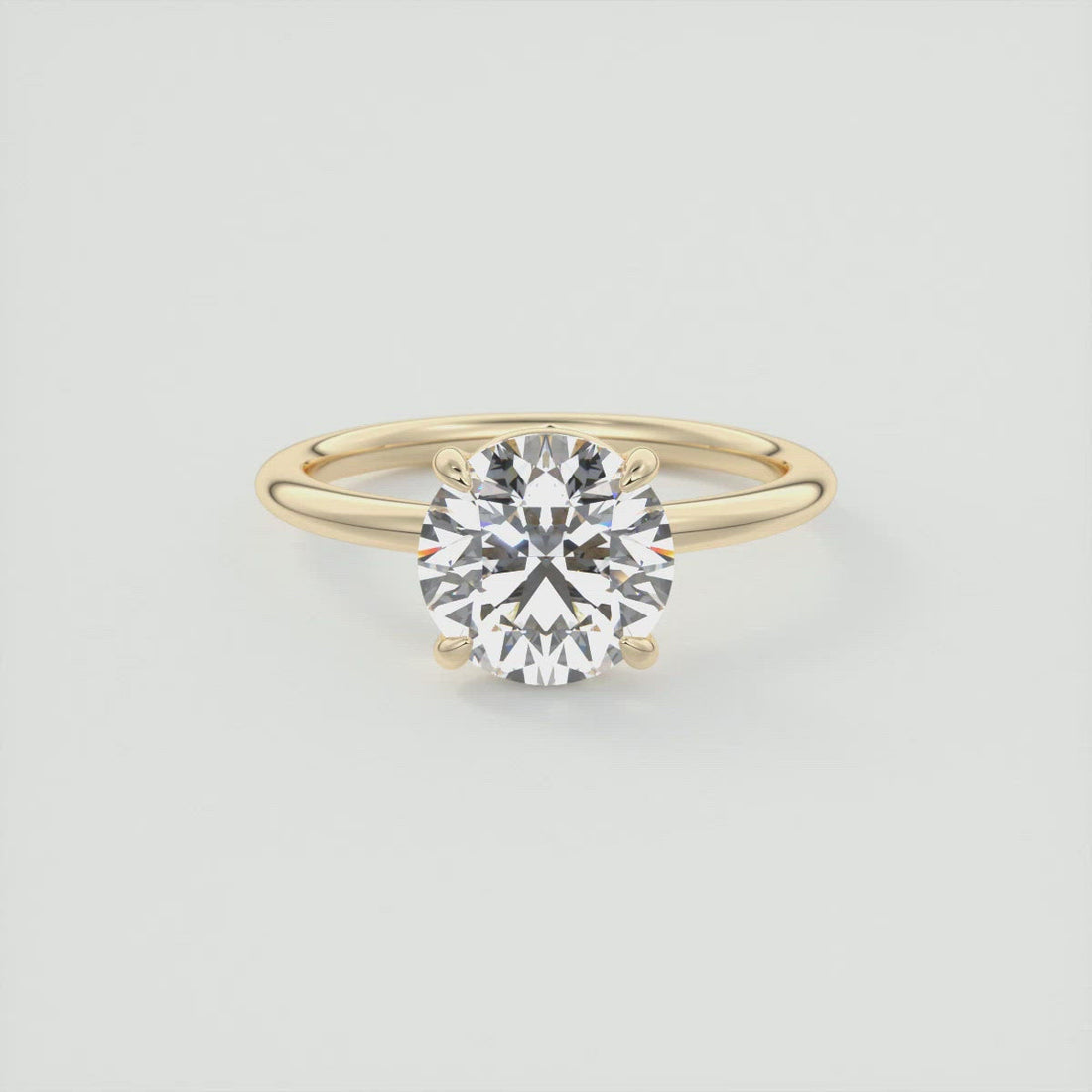 Round Cut Moissanite Solitaire Engagement Ring 2 CT to 5 CT - front view 1