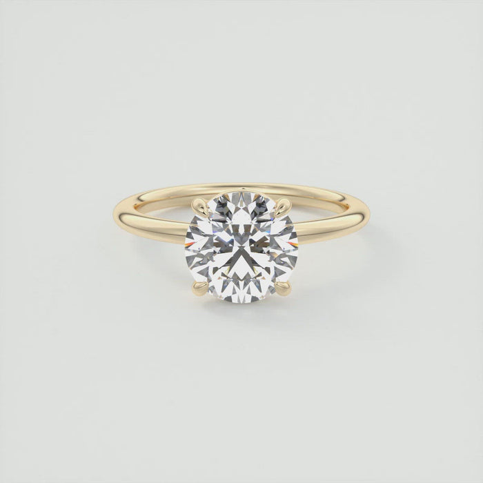 Round Cut Moissanite Solitaire Engagement Ring 2 CT to 5 CT - front view 1