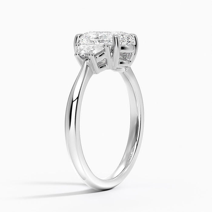 Side view showing the half moon stones set flat edge toward the centre